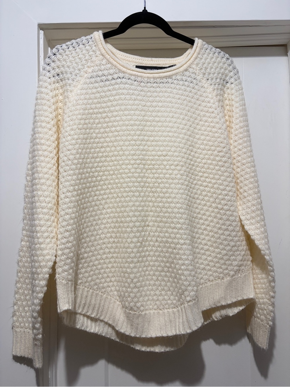 Vero Moda Cream Textured Crewneck Sweater